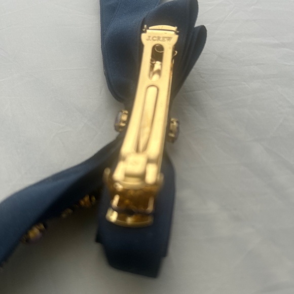 J. Crew Dark Navy Blue Embellished Bow Barrette (Never-Worn) - Picture 16 of 16